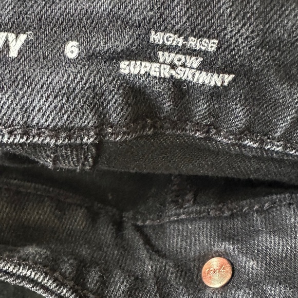 Old Navy High Rise Super Skinny Black Jeans Size 6 - Picture 8 of 9